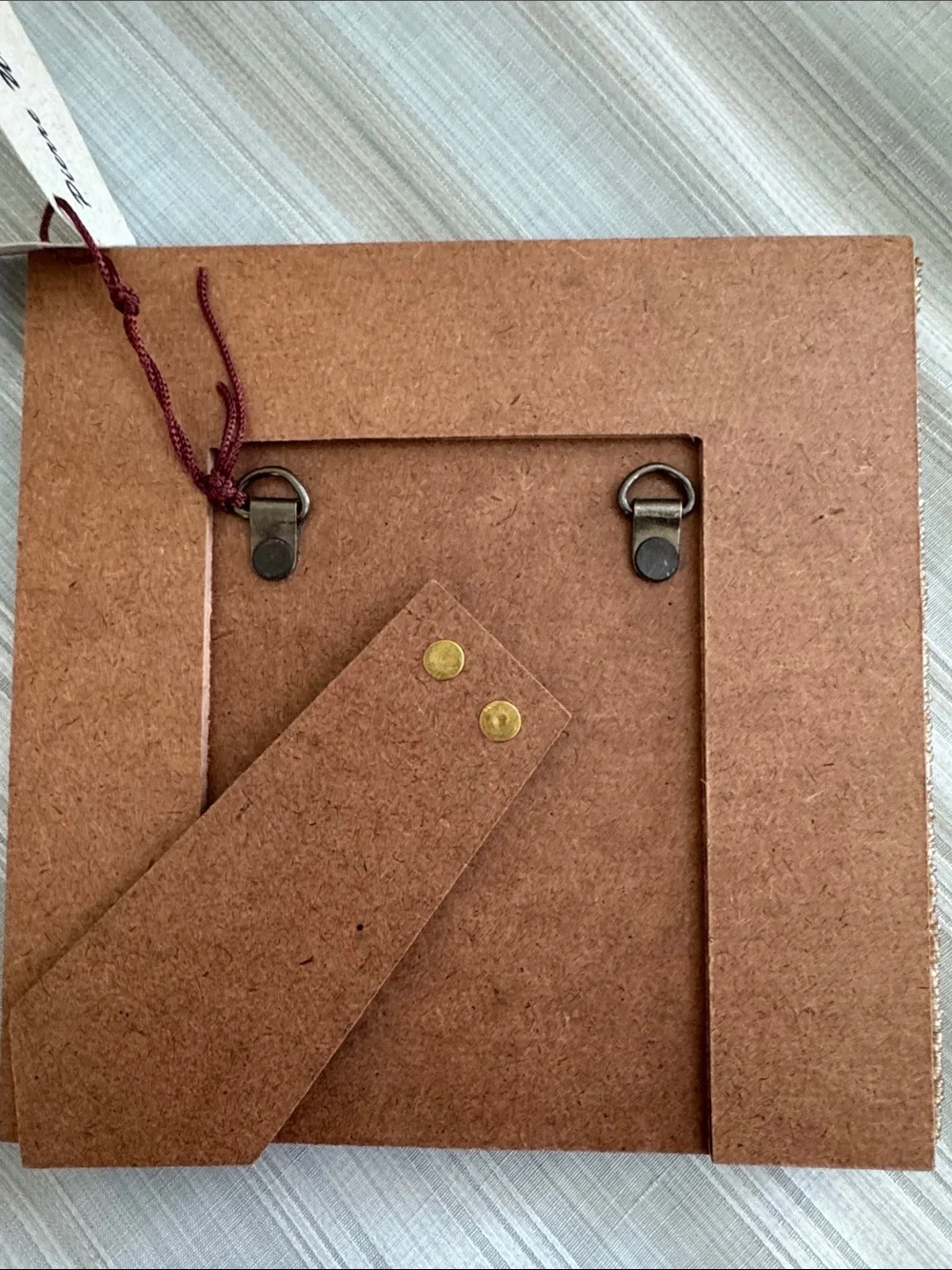 Tan Hand Beaded Silk Square Picture Frame - NWT